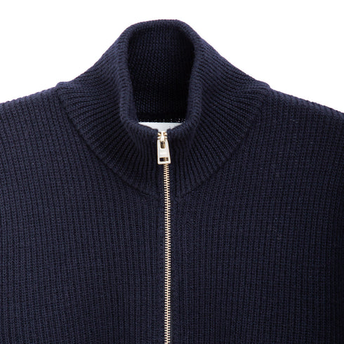 Norse Projects Hagen Wool Cotton Rib Full Zip Jacket Dark Navy N45-0550 Degli Uberti